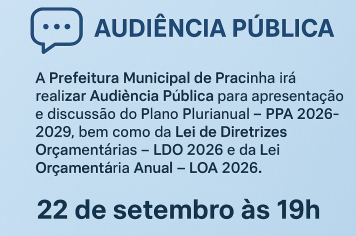 Audiência Pública PPA 2026-2029 e LDO e LOA 2026