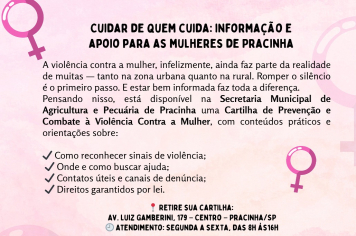 CUIDAR DE QUEM CUIDA: INFORMAÇÃO E APOIO PARA AS MULHERES DE PRACINHA