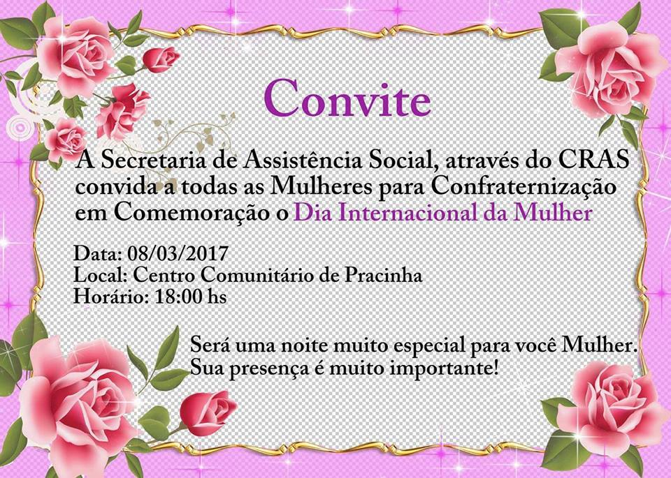 Programação Dia Internacional da Mulher