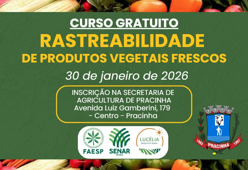 Curso Gratuito - Rastreabilidade de Produtos Vegetais Frescos