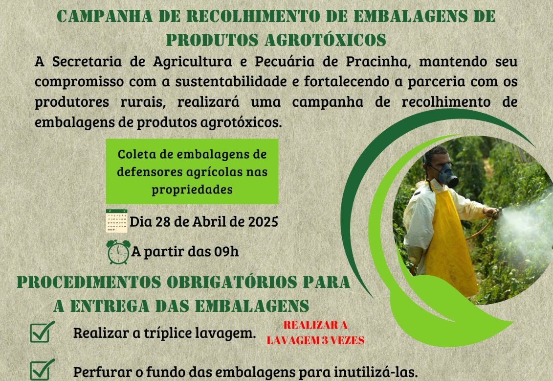 Campanha de recolhimento de embalagens de produtos agrotóxicos